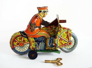 Vintage Marx Toys Motorcycle Mechanical Wind Up, . 2