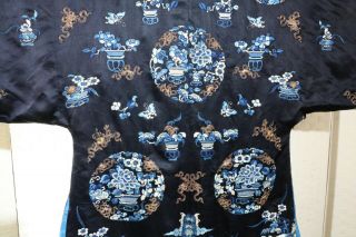 CHINESE EMBROIDERED SILK ROBE 19THC 10