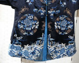 CHINESE EMBROIDERED SILK ROBE 19THC 4