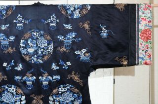CHINESE EMBROIDERED SILK ROBE 19THC 8