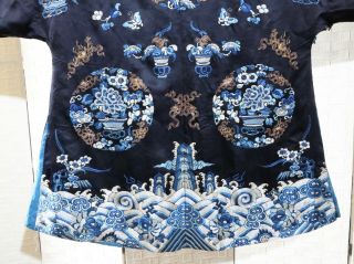 CHINESE EMBROIDERED SILK ROBE 19THC 9