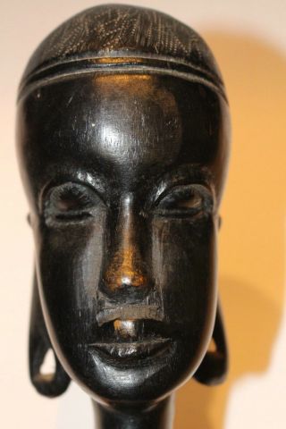 Antique Hand Carved African Ebony Wood Tribal Sculpture 2