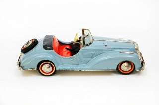 Vintage Distler Clockwork Tin Car Mercedes Benz Cabriolet Convertible Blue Grey 4