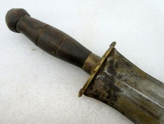 Vintage Old hand Carved Iron Unusual Zigzag Blade And Horn Hilt Dagger Knife 11
