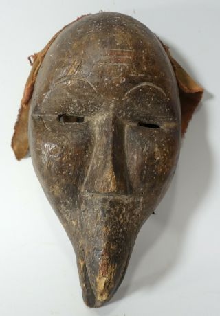 Rare Small Antique Carved Wood African Tribal Dan Spirit Mask From Liberia