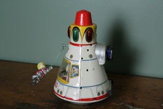 Vintage Japan Made Pressed Tin Toy Apollo Space Capsule Battery Operated 3