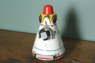 Vintage Japan Made Pressed Tin Toy Apollo Space Capsule Battery Operated 4