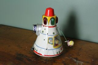 Vintage Japan Made Pressed Tin Toy Apollo Space Capsule Battery Operated 9