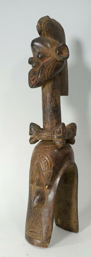 Antique Rare Carved Wood African Mumuye Sukwava Yoke Or Shoulder Mask Nigeria