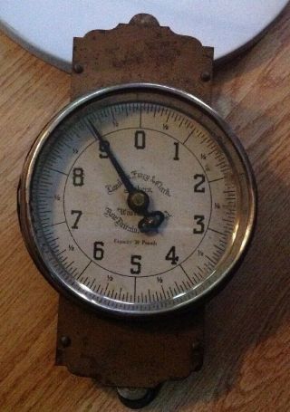 Antique Landers Frary & Clark Britain General Store Hanging Scale & Pan 3