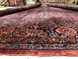 Auth: Antique Saroukk Traditional Elegant Rich Botanical Beauty Red 10x13 NR 5