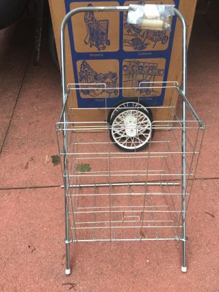 Vintage (lady Seymour) - Folding Metal Shopping Cart - -