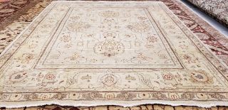 Exquisite Vintage 1980 - 1990 ' s Muted Dye,  Wool Pile Legendary Oushak Rug 8x10ft 3