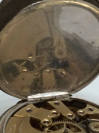 1889 Silver Longines Grand Prix Erotic Automaton Deco Pocket Watch Queens Guard 6