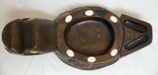 Antique Tlingit Northwest Coast Native American Indian Carved Cedar Seal Bowl 8