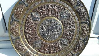 hindu copper brass pewter plaque antique repousse hindu God ' s large 500mm 3kg 2