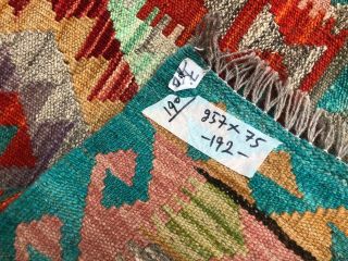 Handmade Afghan Kilim (257cm x 75cm) Patterns and colours runner wool 7