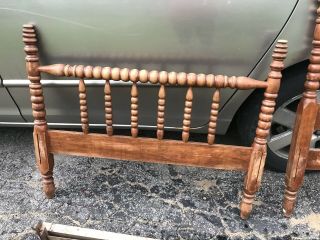 Antique Vintage Wooden Twin Bed with Rails Spindle 41 inch High 6