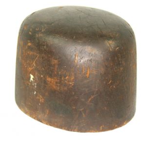 Vtg Antique Wood Hat Block Mold Bowler Millinery Size 5 5/8 7 Universal