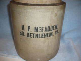 antique advertising whiskey jug h.  p.  mcfadden south bethlehem pa 6