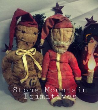 Primitive Grungy Folk Art RaG Stuffed GINGERBREAD Doll Christmas In July 6