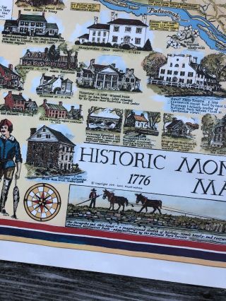 Rare Vintage Folk Art Historical Montgomery County Maryland Bicentennial Map 3