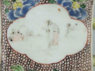 18TH C CHINESE PORCELAIN FAMILLE ROSE SQUIRRELS FIGURES SQUARE VASE - SIGNED 7