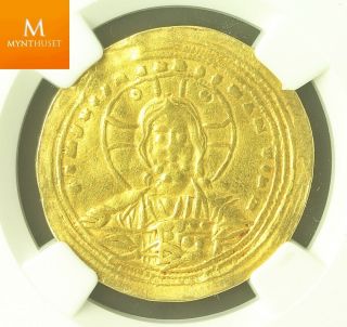 Byzantine Empire Constantine Viii - Jesus Ad 976 - 1025 Gold Coin Ngc Vf 5/5 Strike