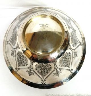 Tiffany Co Antique Arts Crafts Sterling Silver Massive Heavy Centerpiece Bowl 7