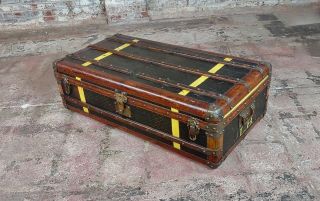 Goyard 1920s French vintage Leather steamer trunk 2