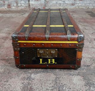 Goyard 1920s French vintage Leather steamer trunk 6