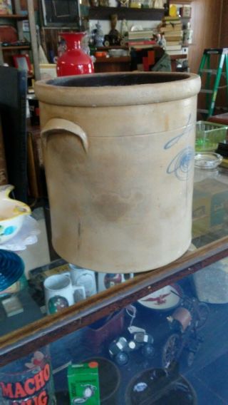 PRIMITIVE ANTIQUE 4 GALLON BEE STING RED WING STONEWARE CROCK 3