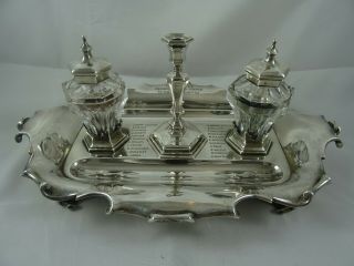 Magnificent Victorian Silver Ink Stand,  1860,  1497gm - Barnard Family