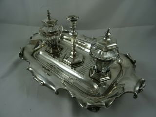 MAGNIFICENT VICTORIAN silver INK STAND,  1860,  1497gm - BARNARD FAMILY 2