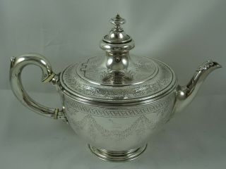 Stunning Victorian Silver Tea Pot,  1870,  731gm - R.  Garrard