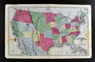 1844 Smith Map United States Territories Nebraska Oregon Mexico Olney Atlas