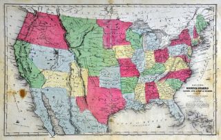 1844 Smith Map United States Territories Nebraska Oregon Mexico Olney Atlas 2