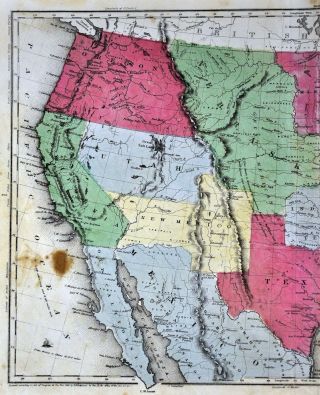 1844 Smith Map United States Territories Nebraska Oregon Mexico Olney Atlas 3