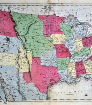 1844 Smith Map United States Territories Nebraska Oregon Mexico Olney Atlas 4