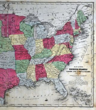1844 Smith Map United States Territories Nebraska Oregon Mexico Olney Atlas 5