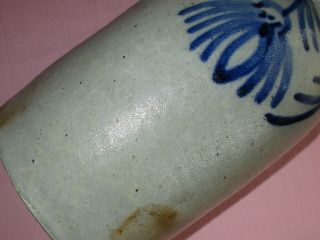 Antique 19th C Stoneware Salt Glazed Decorated Alexandria Virginia Milburn Crock 12