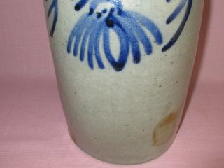 Antique 19th C Stoneware Salt Glazed Decorated Alexandria Virginia Milburn Crock 4