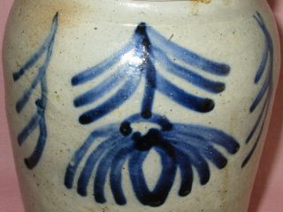Antique 19th C Stoneware Salt Glazed Decorated Alexandria Virginia Milburn Crock 8
