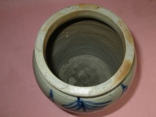 Antique 19th C Stoneware Salt Glazed Decorated Alexandria Virginia Milburn Crock 9