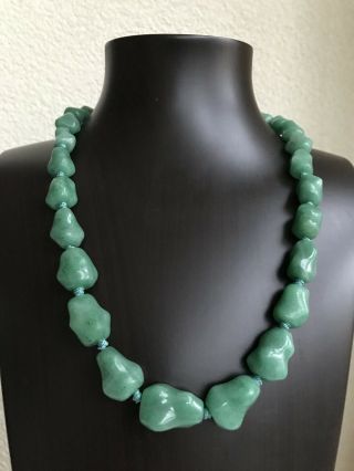Extra Antique Rare Chinese Jade Big Beads Necklace 102 Grams