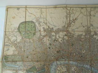 Antique folding map of 1820 London by John Cary linen backed,  slip case 84x65cm 7