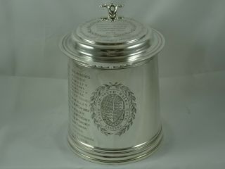 MASSIVE,  EDWARDIAN solid silver LIDDED TANKARD,  1903,  1341gm 2