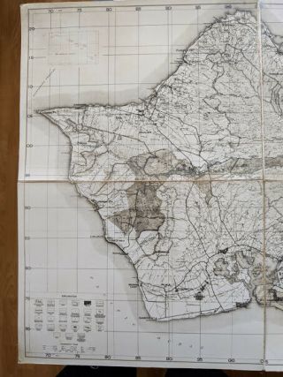 1938 TOPOGRAPHIC MAP of Island of Oahu,  City & County of HONOLULU,  WWII.  LOOK 2