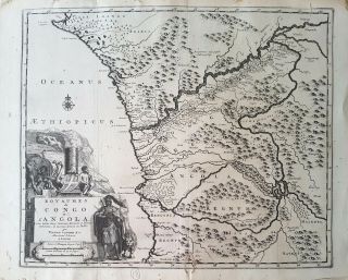 Rare Map,  Vander Aa,  1717,  Map Of Congo,  Africa