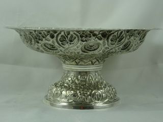 RARE,  TURKISH,  solid silver FRUIT BOWL,  c1880,  555gm 2